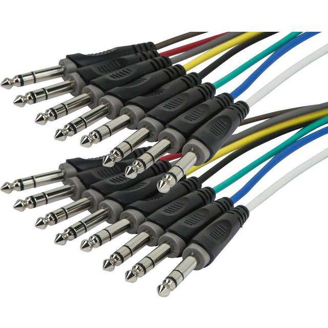 Monoprice 6 Meter (20ft) 8-Channel 1/4inch TRS Male to 1/4inch TRS Male Snake Cable - Black