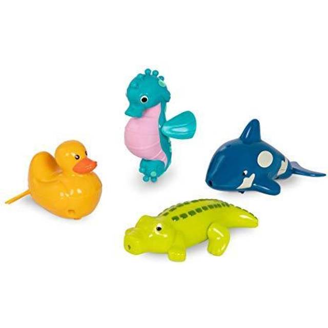 Battat badleksaker upprullningsbara leksaker - anka, val, sjöhäst, krokodil - badleksaker, vattenleksaker, baby- och barnleksaker från 2 år