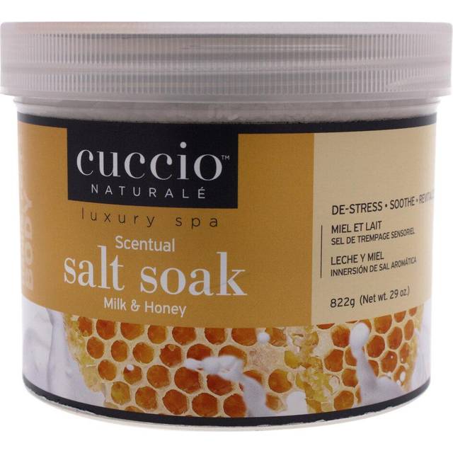 Cuccio milk and honey scentual salt soaks 822g