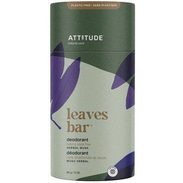 Attitude Leaves Bar Deodorant Plastic Free Herbal Musk 3 oz