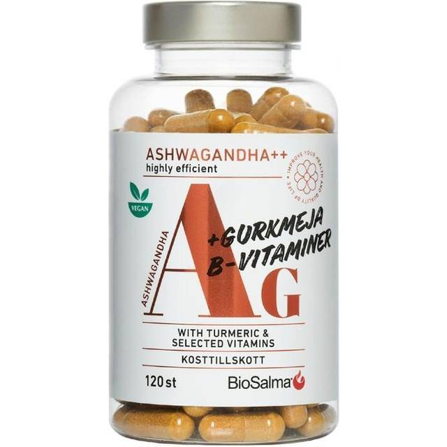 BioSalma AG Ashwagandha + Gurkmeja & B-vitaminer 120 kapslar