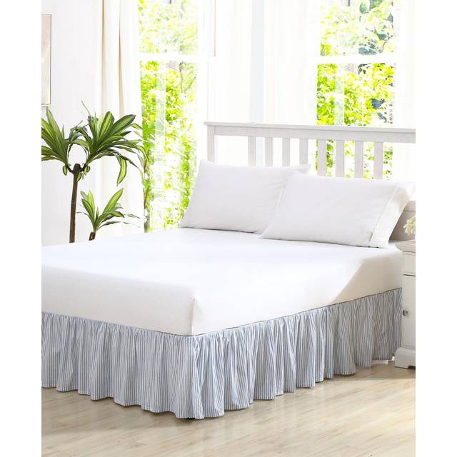 Laura Ashley Home - Cotton Ruffled Bedskirt  Lightweight Home Decor with Classic Style (Blue  Queen)
