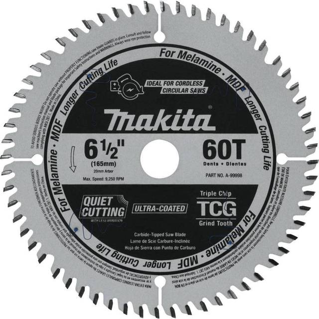 Makita SPECIALIZED Plunge Saw MDF and Laminate Saw Blade 165mm 60T 20mm