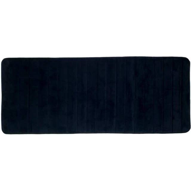 Lavish Home Oversized Bathroom Rug - Extra-Long Memory Foam Bath Mat with Nonslip Backing - Absorbent Runner for The Shower  Tub  or Sink (Black)