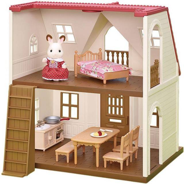 Calico Critters - Red Roof Cozy Cottage Starter Home - Dolls & Dollhouses for Ages 3 to 9 - Fat Brain Toys