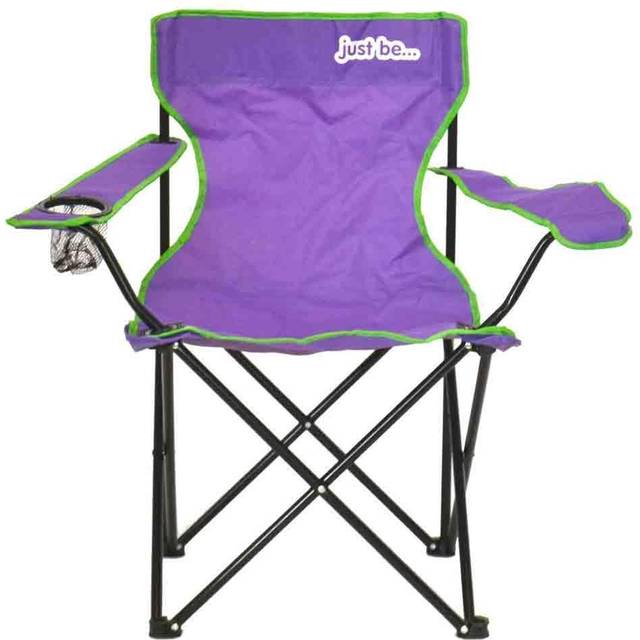 Folding Camping Chair for Adults and Kids Purple with Green trim Lightweight Foldable Chair Suitable for Outdoors From just be