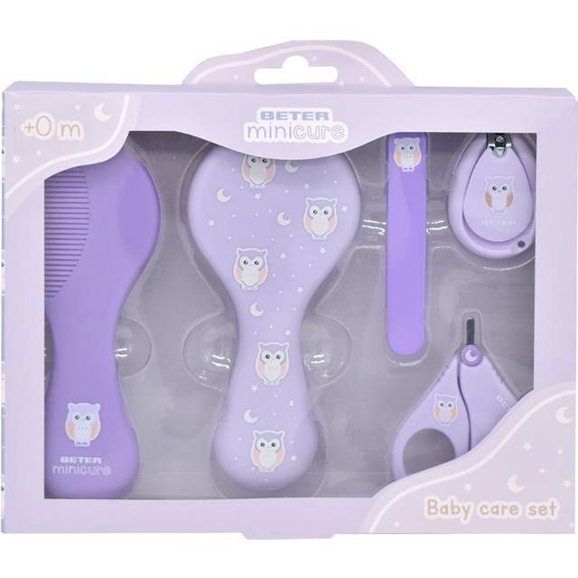 Beter - Baby Care Set 5 Bitar Baby Toalett Kit Perfekt för Nyfödd - Uggla Figur,1,0 enhet