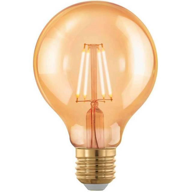 Eglo led filament g80 globe 4w=28w e27 gold 300lm extra warm 1700k dimmable