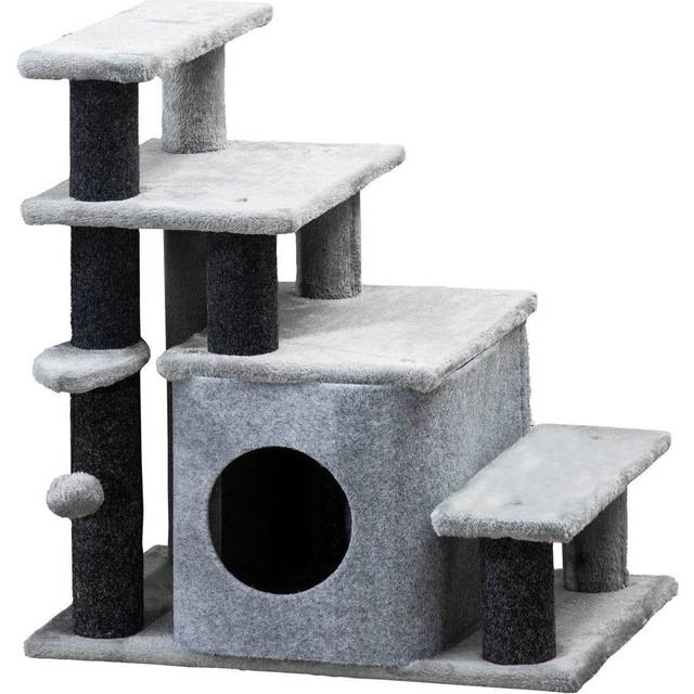 PawHut Dog Steps for Bed 4 Step Pet Stairs Cat House with Detachable Cover | TJ Hughes