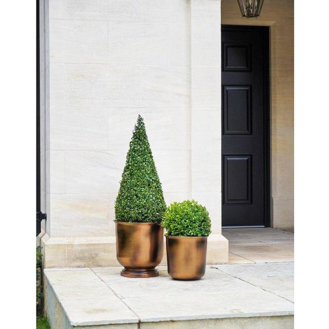 Ivyline Outdoor Hampton Metal Urn 28cm - Copper, Brown
