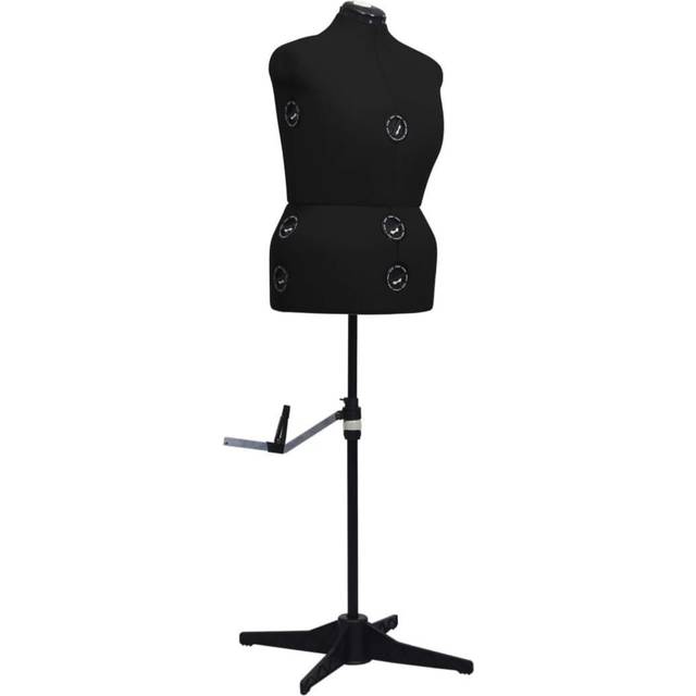 vidaXL Adjustable Dress Form Female Black L Size 44-50