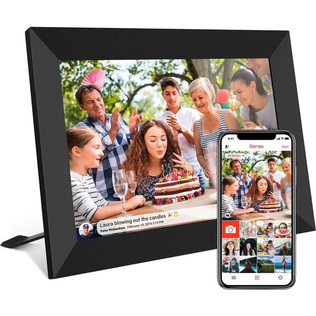 Akimart Digital bildram WiFi 10,1 tum, 1280800HD IPS, automatisk rotering, pekskärm, dela foton eller video via Frameo APP