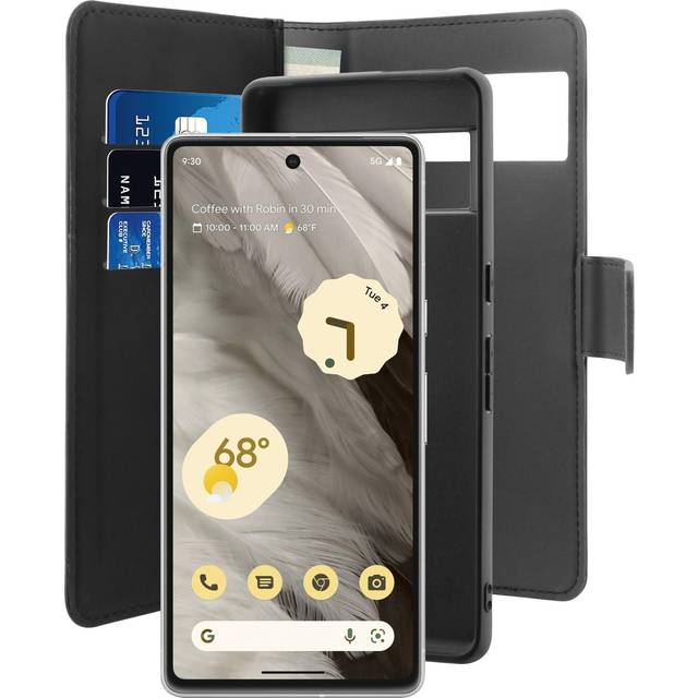 Puro Google Pixel 7 plånbok, avtagbar, svart