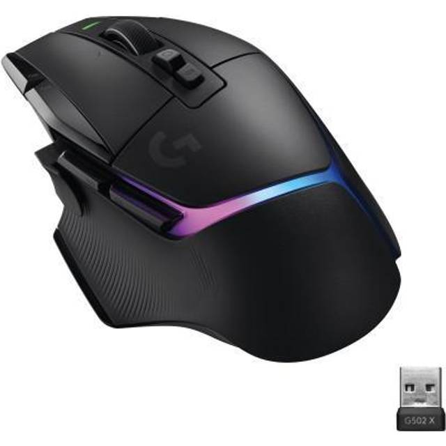 Logitech G G502 X PLUS LIGHTSPEED Trådlös RGB-mus för gaming - Optisk mus med LIGHTFORCE hybridbrytere, LIGHTSYNC RGB, HERO 25K gaming-sensor, kompatibel med PC - macOS/Windows - Svart