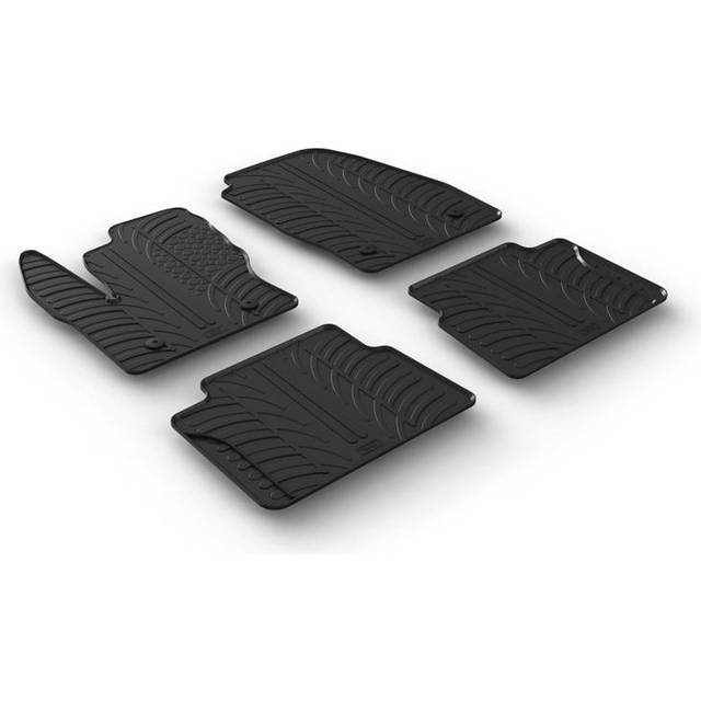 Set med gummimatta kompatibel med Ford Transit Connect Kombi Furgon (L1/L2) 2014 – (4-delad T-profil + monteringsklämmor)