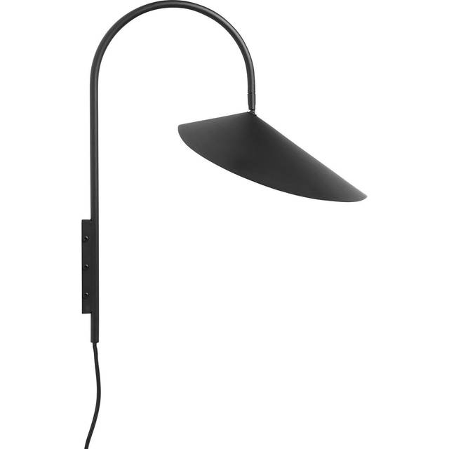 Ferm Living - Arum Swivel Wall Lamp - schwarz/pulverbeschichtet/BxHxT 25,5x47x44cm/schwenkbare Halterung/E14/220-240V 50-60Hz/Leuchtmittel nicht entha - black (47.1 x 25.6 x 43.8cm)