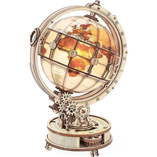 ROKR Luminous Globe Wooden Model Kit - Black