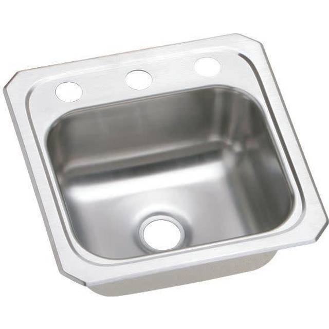 Elkay Celebrity Stainless Steel 15 x 15 x 61/8  Single Bowl Top Mount Bar Sink