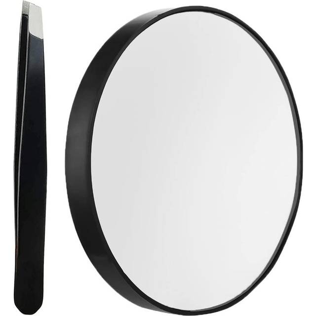 10X Magnifying Makeup Mirror  Round Mirror 2 Suction Cups Facial Makeup Cosmetic Absorption Shaving Home Makeup Travel Essential(Diameter 3.46 inches)