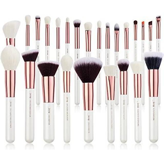Jessup Pearl White/Rose Gold Professional Makeup Brushes 25pcs brushes Make up Brush Tools kit Foundation set Powder Blushes Beauty rose gold/pearl white