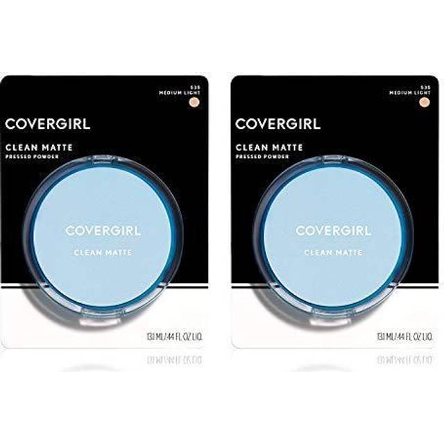 Covergirl Clean Matte Pressed Powder  Medium Light  0.35 Oz  Pack of 2 (Packaging May Vary)
