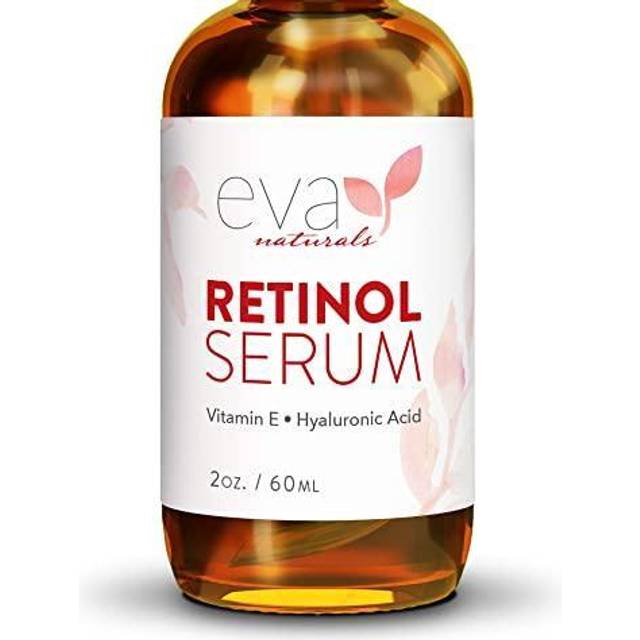 Retinol Serum 2.5% by Eva Naturals (60 ml, Double-Sized Bottle) - Best Anti-Aging Serum, Minimizes Wrinkles, Helps Prevent Sun Damage, and Fades Dark