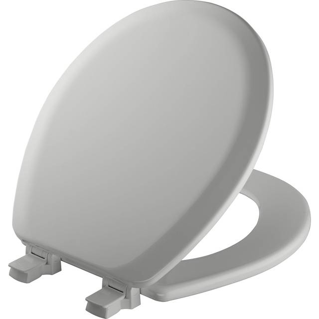 Bemis Manufacturer 212894 Round Wood Toilet Seat, Silver