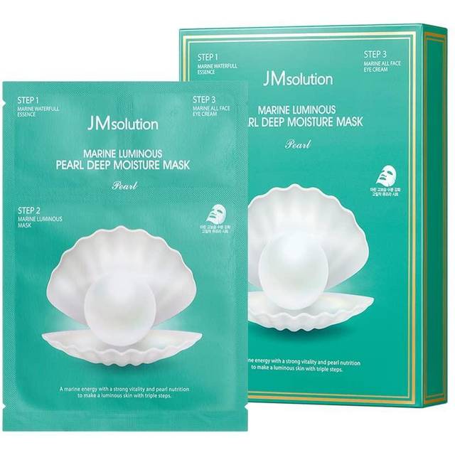 JMsolution Marine Luminous Pearl Deep Moisture 3 Step Skin Care Face Mask - Korean Skincare - boosting Brightening Moisturizing-10 Sheets for Dry Skin