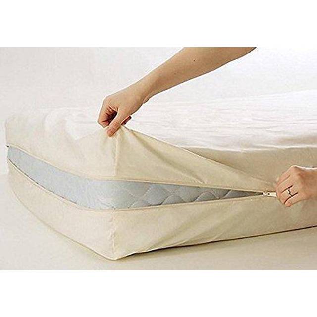 100% Cotton Natural Fleetwood Cotton Mattress Cover  Twin Size  with Zipper