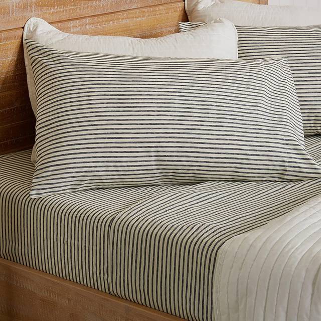 4-Piece Queen Size Stripe Microfiber Sheet Set | Ultra-Soft  Brushed Bedding Sheets & Pillowcases | Wrinkle Free  Comfortable  All-Season Bed Sheets (