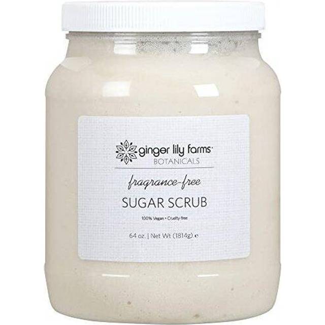 Ginger Lily Farms Botanicals Revitalizing Organic Sugar Scrub AllNatural Skin Exfoliating Sugar Crystals 100 Vegan  CrueltyFree FragranceFree 64 oz