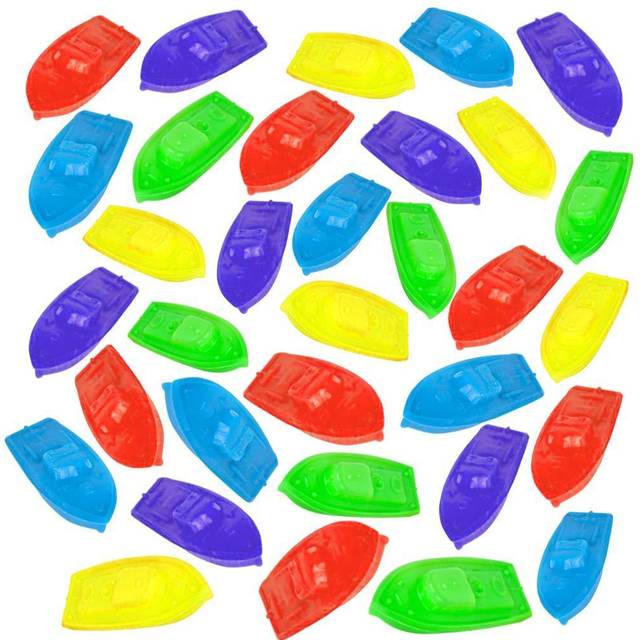 ArtCreativity Blow Mold Toy Boats for Kids  Set of 36  Floating Plastic Pool and Bath Tub Toys in Vibrant Colors  Summer Water Toys for Lake  Beach  B