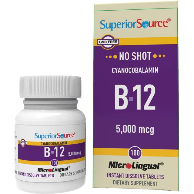 Superior Source  B-12 (Cyanocobalamin)  5 000 mcg  100 MicroLingual Instant Dissolve Tablets