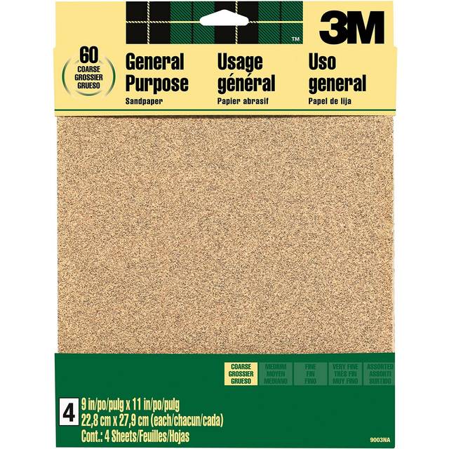 3m 9in. X 11in. Course Paint  Wood  Metal Sandpaper Sheets 9003NA