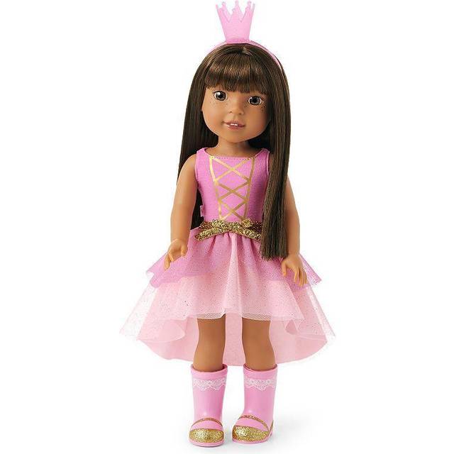 American Girl WellieWishers 14.5-inch Ashlyn Doll with Pink Leotard  Glitter Skirt  Headband  and Boots  For Ages 4+