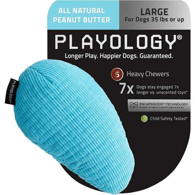 Playology Plush - Crinkle Egg - Large - Engaging All-Natural Peanut Butter Scent