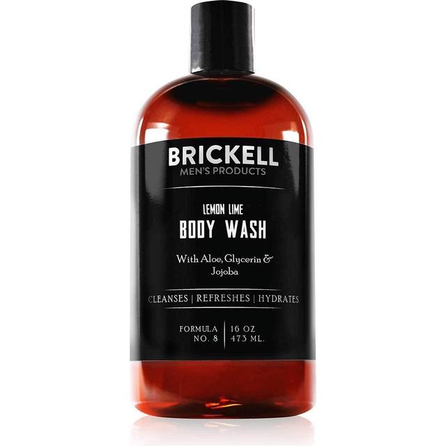 Brickell Men's Invigorating Body Wash for Men, Natural and Organic Deep Cleaning Shower Gel with Aloe Glycerin, and Jojoba Oil, Sulfate Free (Lemon