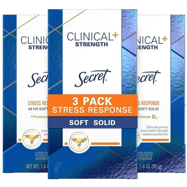 Secret Clinical Strength Antiperspirant and Deodorant Women  Soft Solid Stress Response  72hr Sweat Protection  PH Balancing Minerals  1.6 oz (Pack of