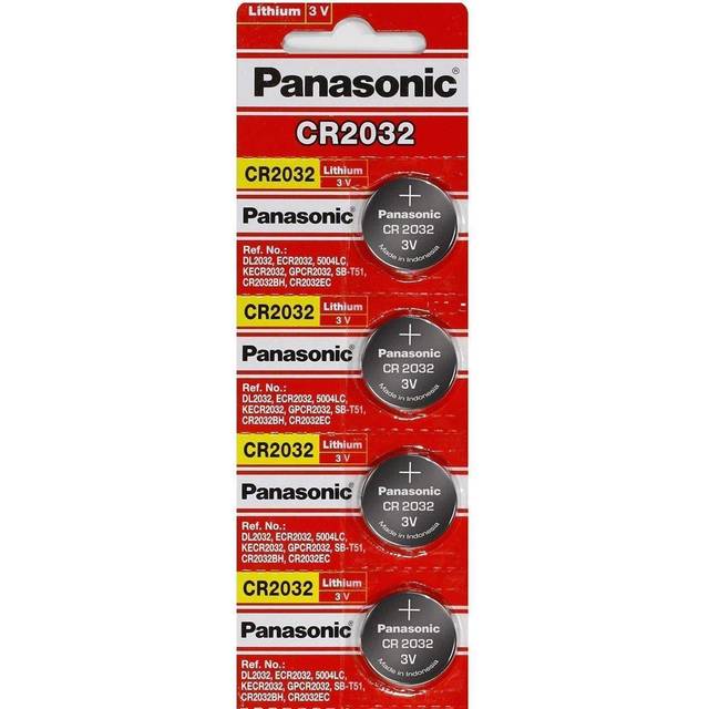 Panasonic CR2032Âbattery lithium button cell 3ÂV, pack of 4