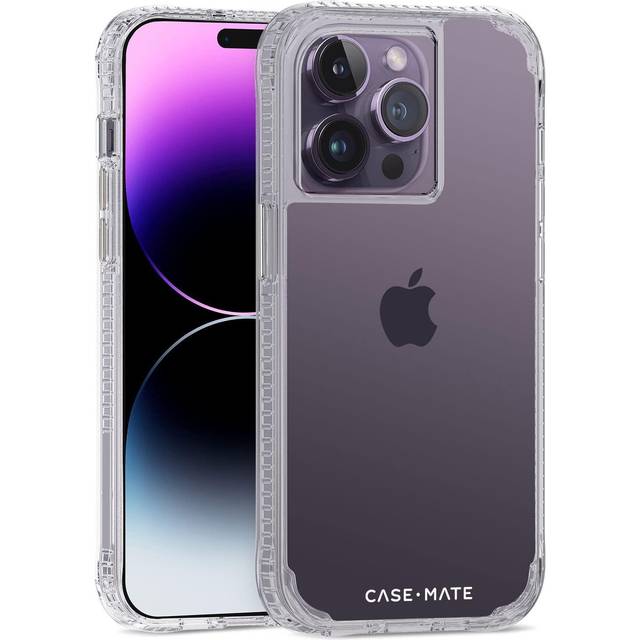 Case-Mate Tough Plus iPhone 14 Pro fodral – klart [30 cm fallskydd] [trådlös laddning kompatibel] telefonfodral för Apple 14 Pro 6,1 tum, stöttåligt fodral med anti-gulnande och repfri teknik, smalt