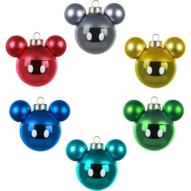 Hallmark Keepsake Christmas Ornament 2022  Disney Mickey Mouse  Glass Set of 6