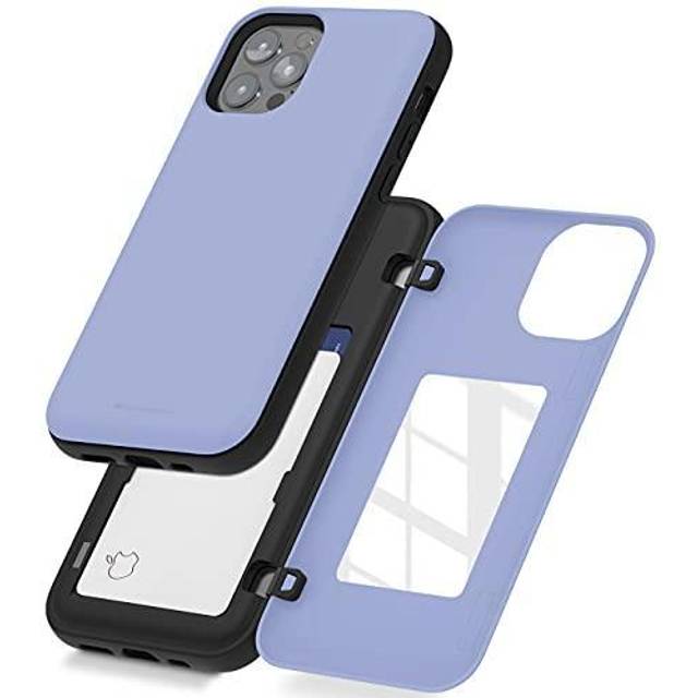 GOOSPERY iPhone 12-fodral, iPhone 12 Pro plånboksfodral med korthållare, skyddande dubbla lager stötfångare telefonfodral (Lilac Purple)
