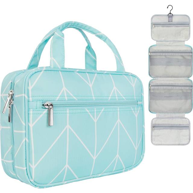 PAVILIA Hanging Toiletry Bag Travel Bag Women Men  Foldable Cosmetic Organizer  Roll up Makeup Bag  Water Resistant Accessories Toiletries  Large Trav