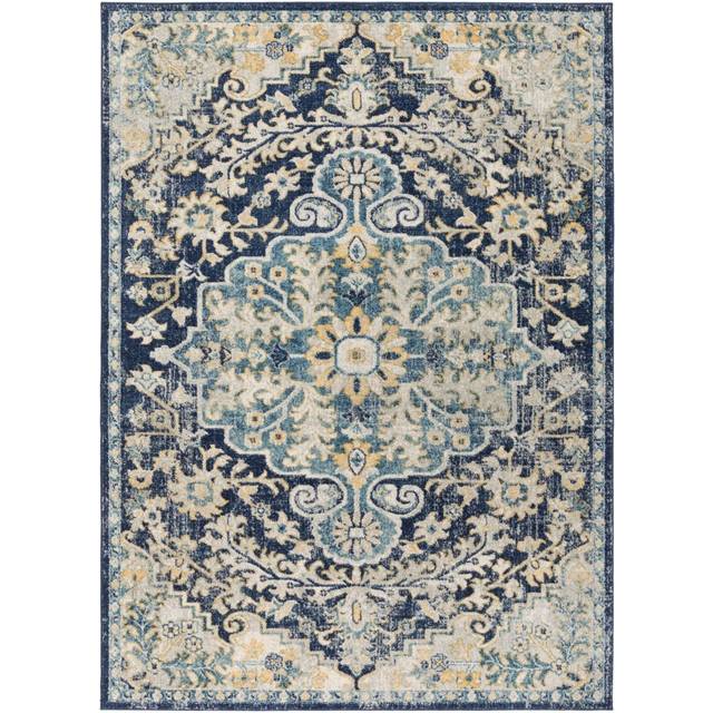 MAVERICK Vintage Traditional Oriental Boho Area Rug - Blue - 160cm x 220cm