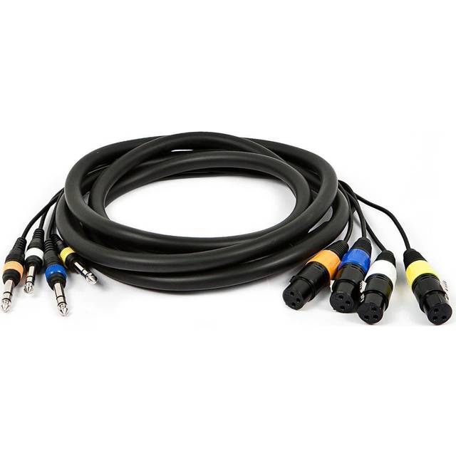 Monoprice 10ft 4-Channel TRS Male to XLR Female Snake Cable - Black