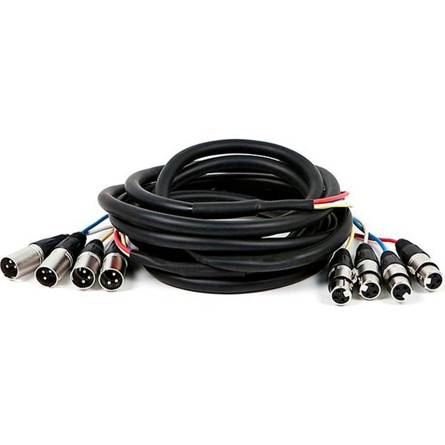 Monoprice 15ft 4-Channel XLR Male to XLR Female Snake Cable - Black