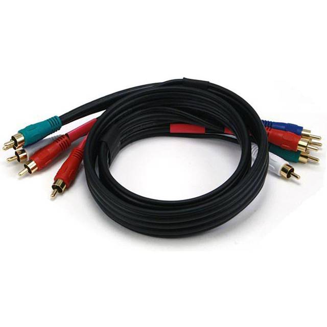 Monoprice 3ft 22AWG 5-RCA Component Video/Audio Coaxial Cable (RG-59/U) - Black