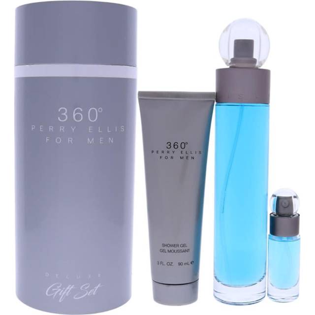 360 by Perry Ellis for Men - 3 Pc Gift Set 3.4 oz EDT Spray, 0.25 oz EDT Spray, 3oz Shower Gel