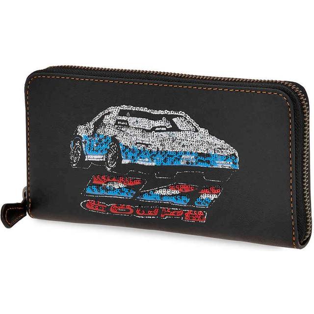 Coach Ladies Zip Around Wallet 1941 Black Co Car Acc Zip (Size L: 7.5  x  H: 4  W: 0.75)