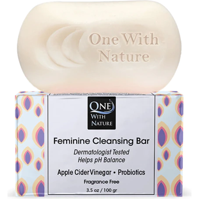 One With Nature Down There Feminine Cleansing Bar Soap Fragrance Free 3.5 oz